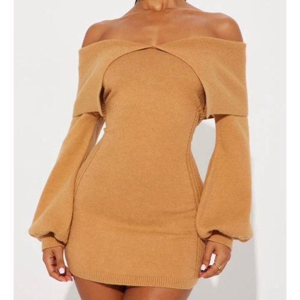 Sweater Mini Dress - Mustard